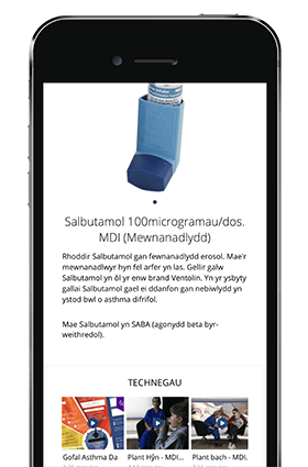 anadlydd salbutamol.